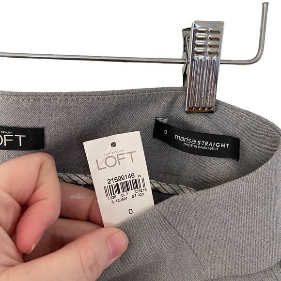 Loft NWT Marisa Straight size 0 gray dress pants - Picture 4 of 8